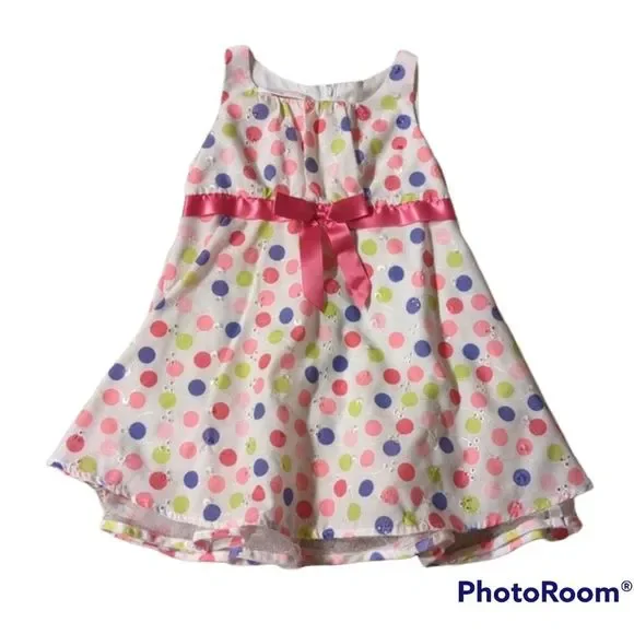 Bonnie Baby | Dresses | Toddler Girls Pink Dress Multicolored Pastel Polka  Dots 24 Month | Poshmark